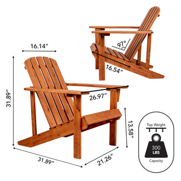 Westport Outdoor Patio Traditional Acacia Wood Adirondack Chair - JONATHAN Y